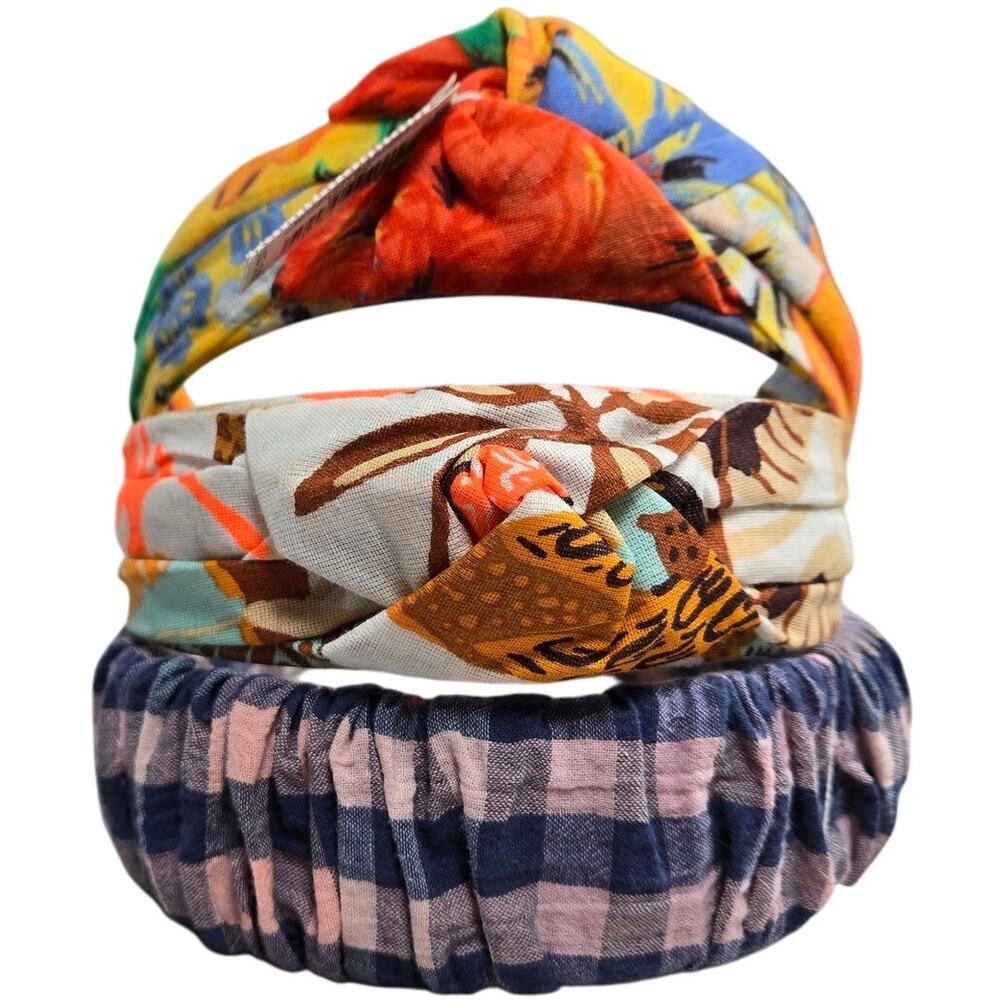 Aerie‎ Lot of 3 Headbands Knotted Turban Style Printed & Gingham